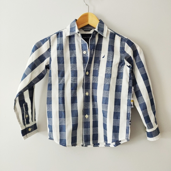Nautica Boys Stripe Button Down Shirt Brand New - Picture 1 of 6